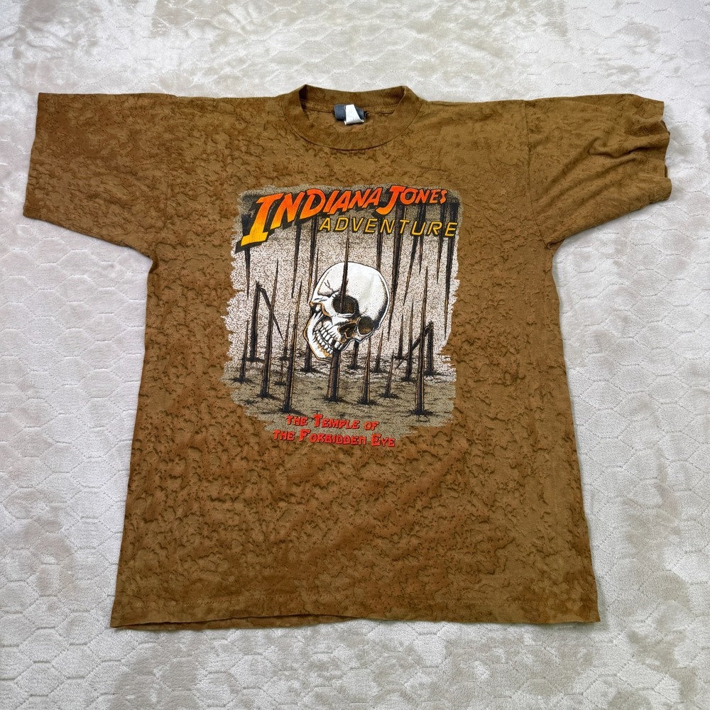 VTG Indiana Jones Adventure T-Shirt The Temple Of Forbidden Eye Sz S/M See Pics